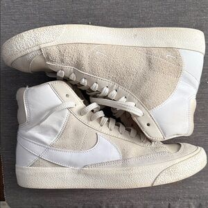 Nike Cream and White High-Top Sneakers